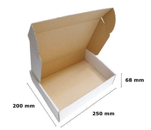 Pudełko fasonowe białe 250 x 200 x 68